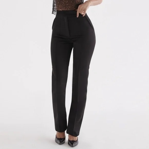 HOUSE OF CB / NWT Tansy Black Satin Trousers XS - Picture 3 of 6